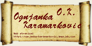 Ognjanka Karamarković vizit kartica